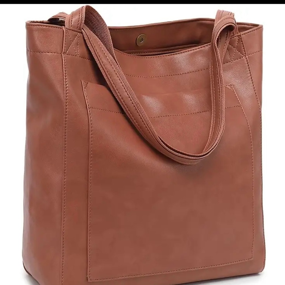Elegant Brown Leather Tote Bag